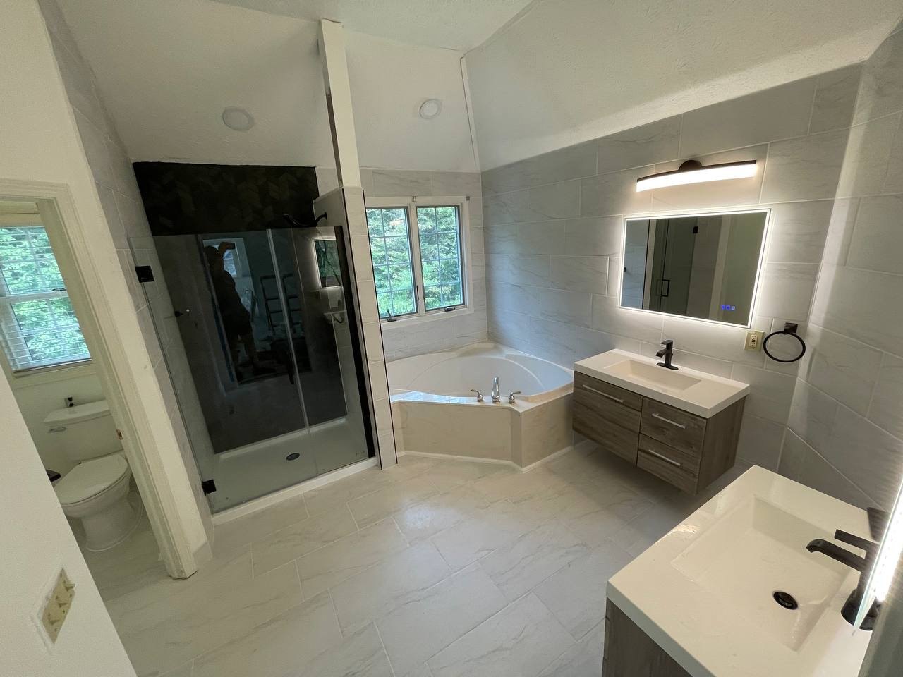 Finished bathroom remodeling project